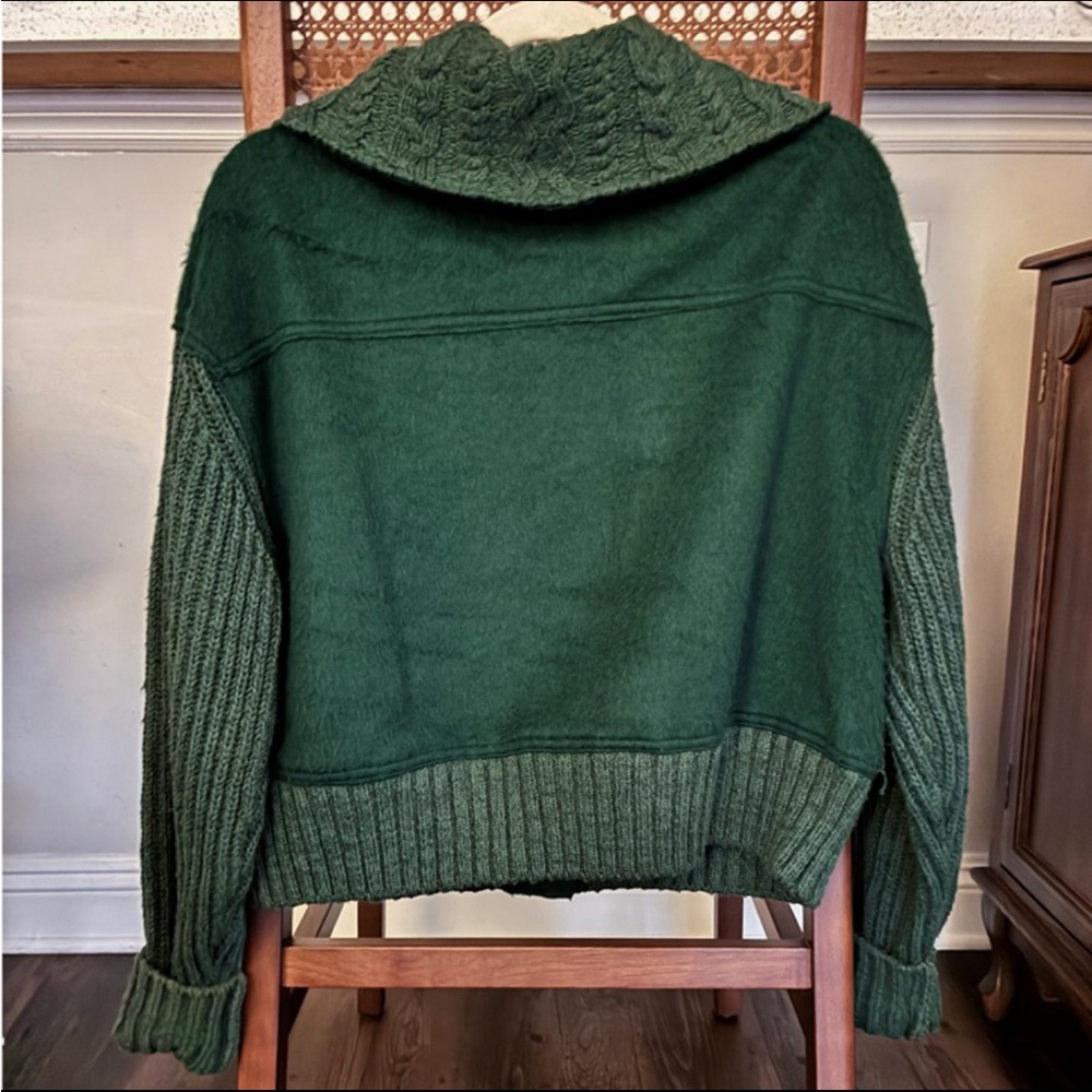 NWOT Bennie Blanket Cardi In Deepest Spruce Combo XS - Picture 9 of 9